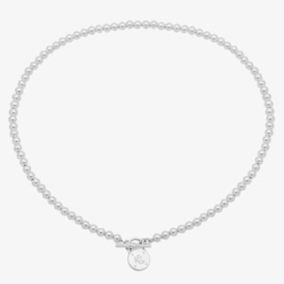 Lauren Ralph Lauren Silver Bead T-Bar Padlock Necklace 60542753-G03