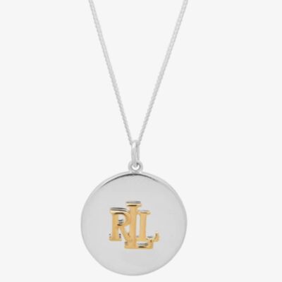 Lauren Ralph Lauren Silver Logo Disc Pendant Necklace 60556788-EZ6
