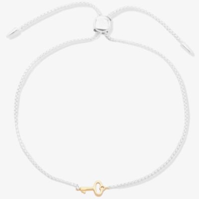 Lauren Ralph Lauren Silver Two Tone Key Toggle Bracelet 60556782-EZ6