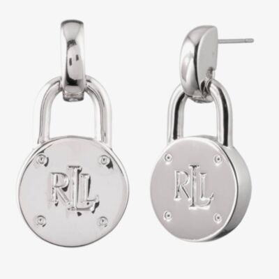 Lauren Ralph Lauren Silver Padlock Dropper Earrings 60545295-G03