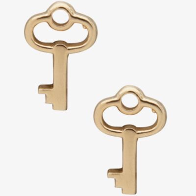 Lauren Ralph Lauren Gold Plated Key Stud Earrings 60556791-Z03