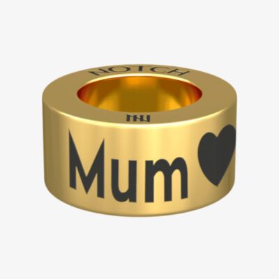 Notch Family Mum Heart Gold Charm 00005-BR