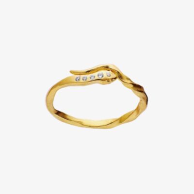Maanesten Hera Gold Plated Twisted Snake Ring 4814A