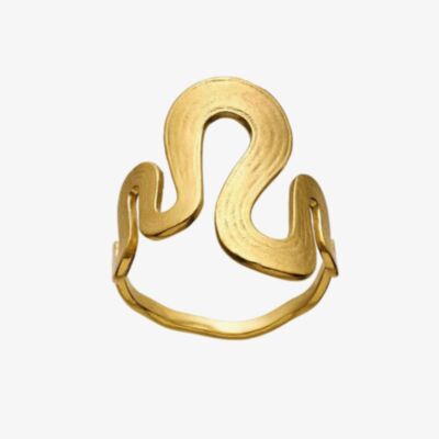 Maanesten Sasja Gold Plated Textured Wave Ring 4796A