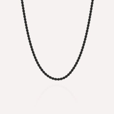Steel & Barnett Helix Black Stainless Steel Thin Twisted Rope Chain N-HEL02
