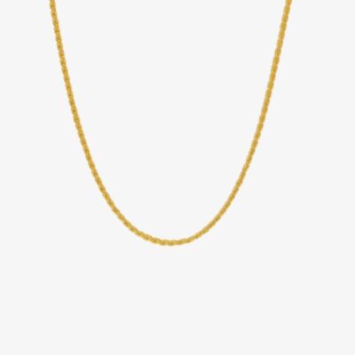 Steel & Barnett Helix 18ct Yellow Gold Plated Thin Twisted Rope Chain N-HEL03