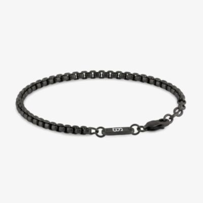 Steel & Barnett Black Stainless Steel Box Link Bracelet B-BOX02