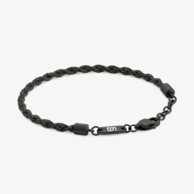 Steel & Barnett Helix Black Stainless Steel Twisted Rope Bracelet B-HEL02