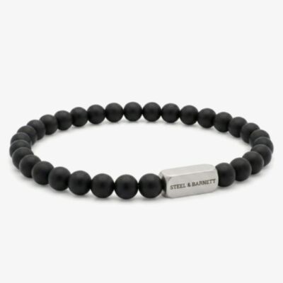 Steel & Barnett Natural Ned Black Onyx Gemstone Bead Bracelet SBNN/001