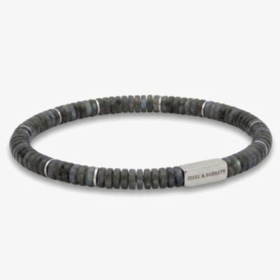 Steel & Barnett Two Tone Labradorite & Stainless Steel Disc Bracelet SBTT/003
