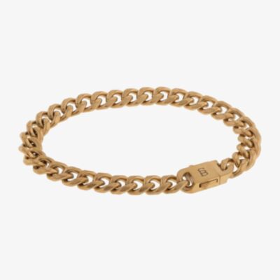 Steel & Barnett Valence Vic 18ct Yellow Gold Plated Cuban Link Chain Bracelet SSTBVV/001