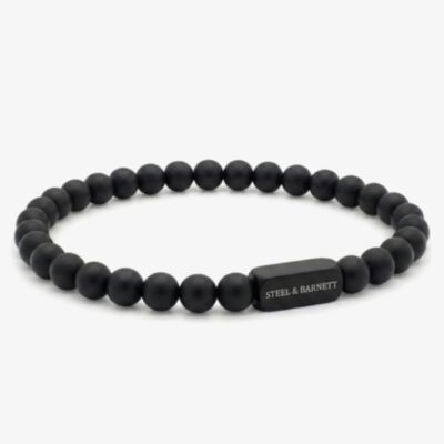 Steel & Barnett Natural Ned Black Edition Onyx Gemstone Bead Bracelet BEB/002