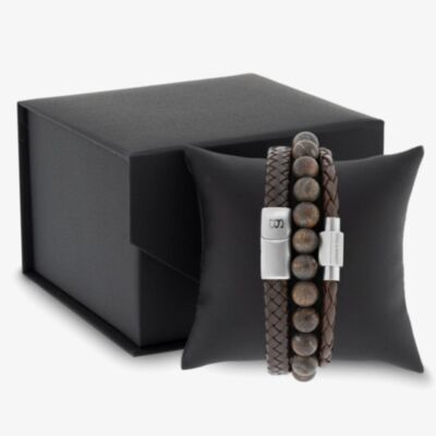 Steel & Barnett Triple Brown Bracelet Gift Set GS-TR-BRN