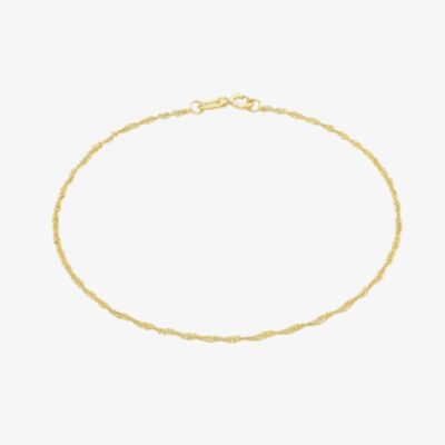 9ct Yellow Gold 18cm Twisted Curb Chain Bracelet 1.23.0461