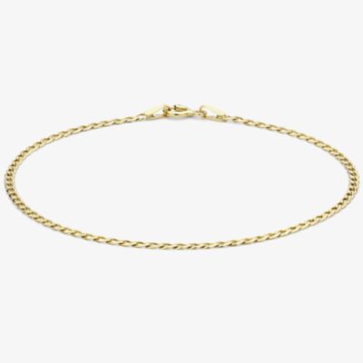 9ct Yellow Gold 18cm Flat Curb Chain Bracelet 1.23.1741