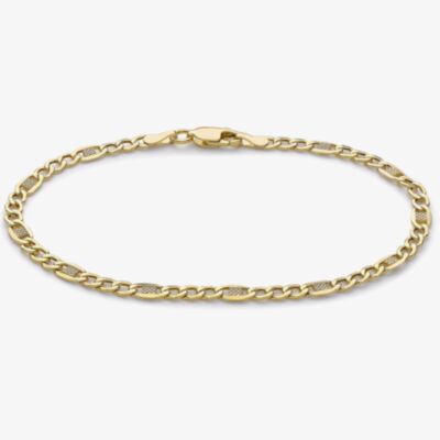 9ct Yellow Gold 7.5 Inch Figaro Chain Bracelet 1.23.7312