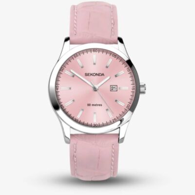 Sekonda Classic Taylor Pink Leather Strap Watch 40550