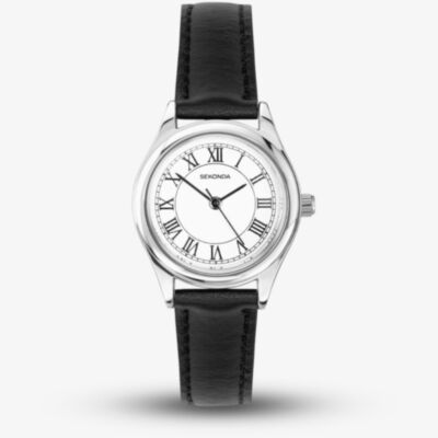 Sekonda Ladies Evans Black Leather Strap Watch 40715