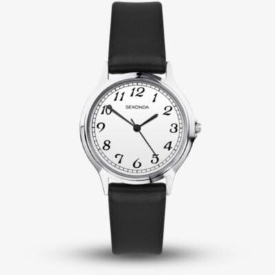 Sekonda Ladies Black Leather Strap Watch 2692