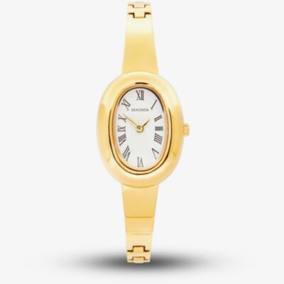 Sekonda Ladies Classic Bellamy Oval Dial Gold Plated Stainless Steel Bracelet Watch 40741