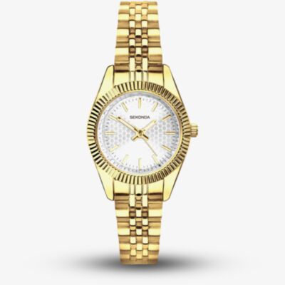 Sekonda Ladies Classic Francis Gold Plated White Dial Watch 40729