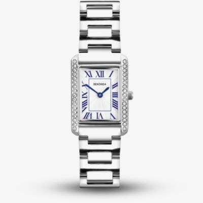 Sekonda Ladies Classic Colette White Rectangular Dial Metal Alloy Bracelet Watch 40734