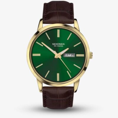 Sekonda Jackson Gold & Brown Leather Watch 30151