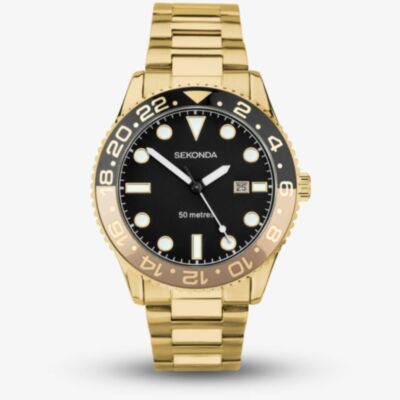 Sekonda Dive Ocean Gold Plated Black Watch 30198