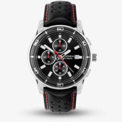 Sekonda Sports Midnight Black & Red Chronograph Watch 30206