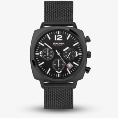 Sekonda Mens Airborne Black Chronograph Watch 30102
