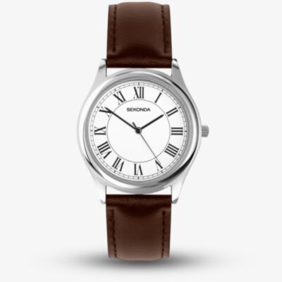 Sekonda Mens Evans Brown Leather Strap Watch 30249