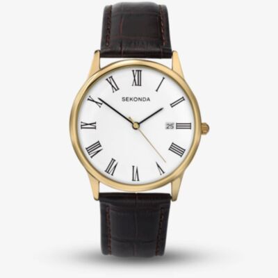 Sekonda Classic Brown Leather Strap Watch 3676