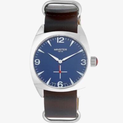 Minster 1949 Mens Burlington Brown Leather Strap Watch MN04BLSL10