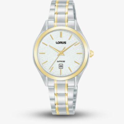 Lorus Ladies Classic Two Tone White Dial Bracelet Watch RJ290BX9