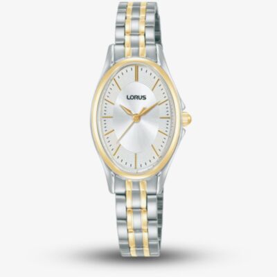 Lorus Ladies Two Tone Oval Bracelet Watch RRX86JX9