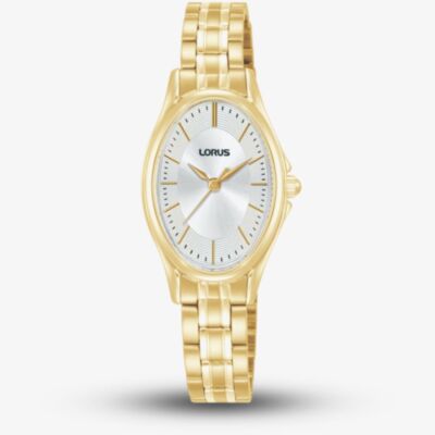 Lorus Ladies Gold Tone Oval Bracelet Watch RRX88JX9