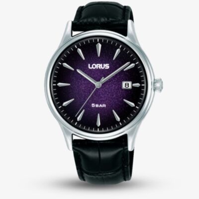 Lorus Mens Curve Purple Dial Date Watch RS999DX9