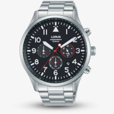 Lorus Mens Black Dial Chronograph Watch RT363JX9 