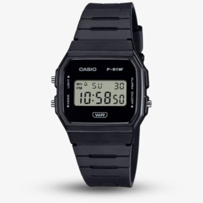 Casio Black Dual Display Digital Watch F-91WB-1AEF