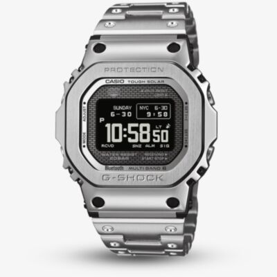Casio Mens G-Shock Full Metal Origin 5000 Series Silver Digital Solar Bracelet Watch GMW-BZ5000D-1ER