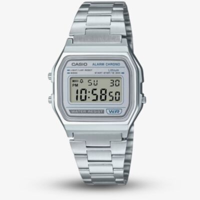 Casio Vintage Silver Digital Watch A158WEA-7EF
