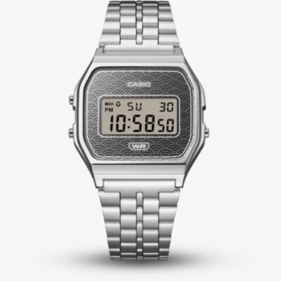 Casio Limited Edition Vintage Grey Seigaiha Pattern Digital Watch A159WEVJ-7