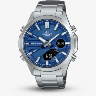 Casio Mens Edifice Classic Blue Dial Dual Display Watch EFV-C120D-2AEF