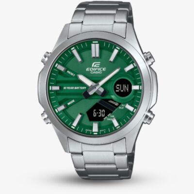 Casio Mens Edifice Classic Green  Dial Dual Display Watch EFV-C120D-3AEF