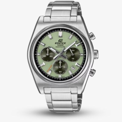 Casio Mens Edifice Classic Sports Car Chronograph Green Bracelet Watch EFB-730D-3AVUEF 