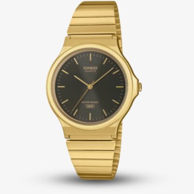 Casio Mens Gold Plated Black Dial Bracelet Watch MQ-24GA-1AEF