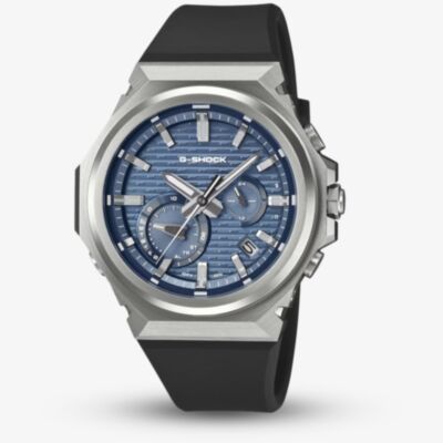 Casio Mens G-Shock Blue Chronograph Dial Plastic Strap Watch GST-B1000-2AEF