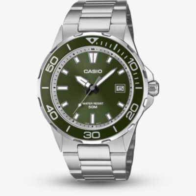 Casio Mens Classic Marine Sports Green Dial Bracelet Watch MTD-145D-3AVER