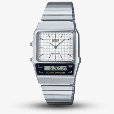 Casio Unisex White Dial Vintage Dual Display Watch AQ-800E-7AEF