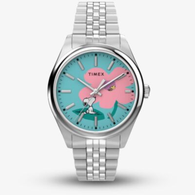 Timex Ladies Peanuts Snoopy Blue Flower Dial Watch TW2Y52600